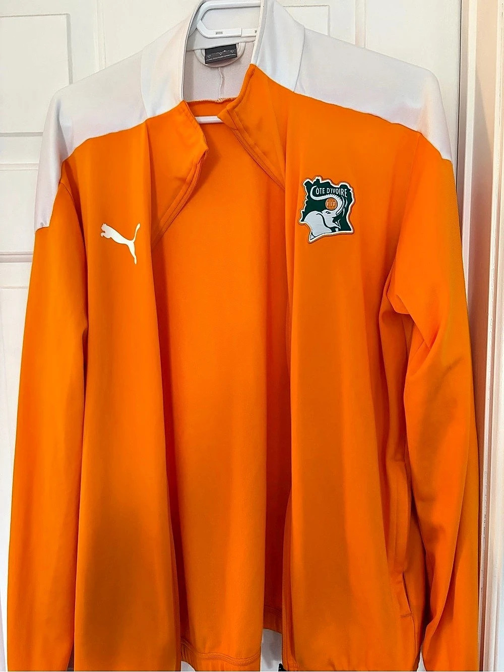 Puma Ivory Coast Stadium League DryCell Jacket Orange & White Large